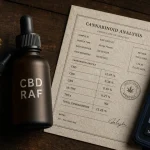 CBD RAF, fleur de chanvre et pipette, Rapid Absorption Formula