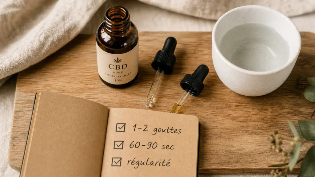 Huile de CBD : dosage progressif, bon moment et gestes à éviter