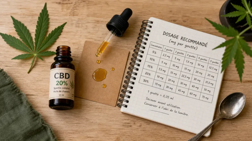 Huile CBD 20 % : dosage précis ou concentration trop forte ?