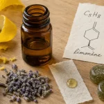 Terpene C5H8 et arômes du cannabis, unités C5, schéma chimique C5H8