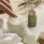 Crème fermeté visage : pot en verre et flacon compte-gouttes