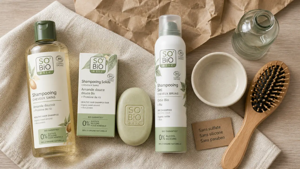 Shampoing so bio sans sulfate : solide et shampoing sec