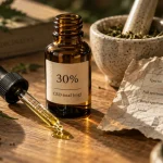 Huile cbd full spectrum 30 % : flacon et pipette graduée
