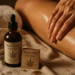 huile de massage cbd sur mollet, massage pour récupération musculaire