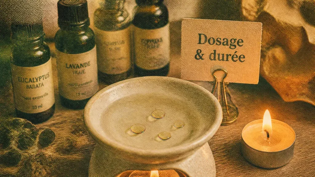 Huiles essentielles à brûler : 4 à 6 gouttes, chaleur douce et associations à éviter