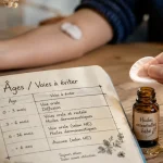 Huiles essentielles bébé : âges et voies à éviter, flacons et compte-gouttes