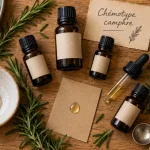 Huiles essentielles romarin cheveux, chémotype camphre : huiles et étiquette